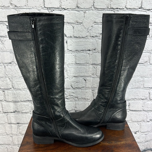STEVE MADDEN Synicle Tall "Buttery" Leather Boots 7M Black LIKE NEW! - Picture 6 of 9